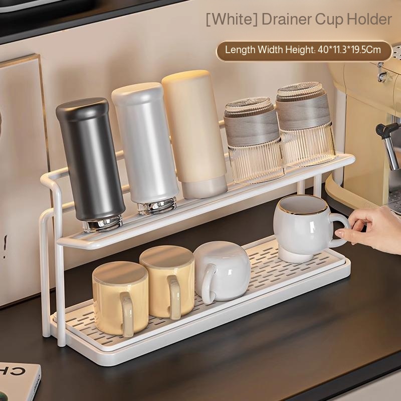Cup rack storage rack kitchen table countertop glass cup tea cup coffee water cup double layer drain