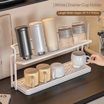 Cup rack storage rack kitchen table countertop glass cup tea cup coffee water cup double layer drain