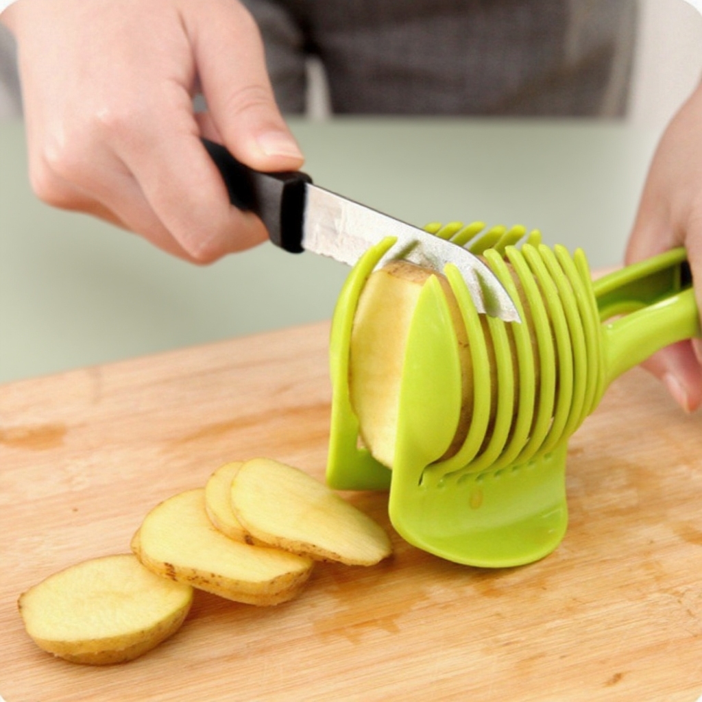 Lemon and Tomato Slicer, Multi-purpose Circular Fruit and Vegetable Cutter