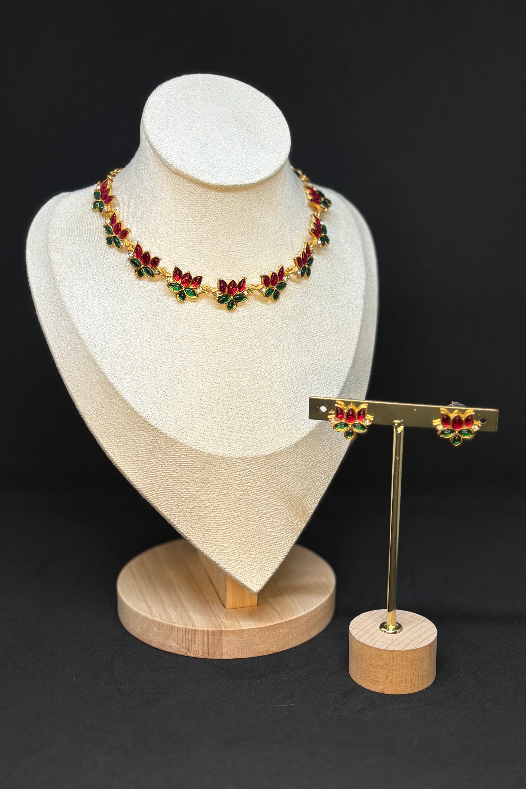 NAVRATNA LOTUS CHOKER SET