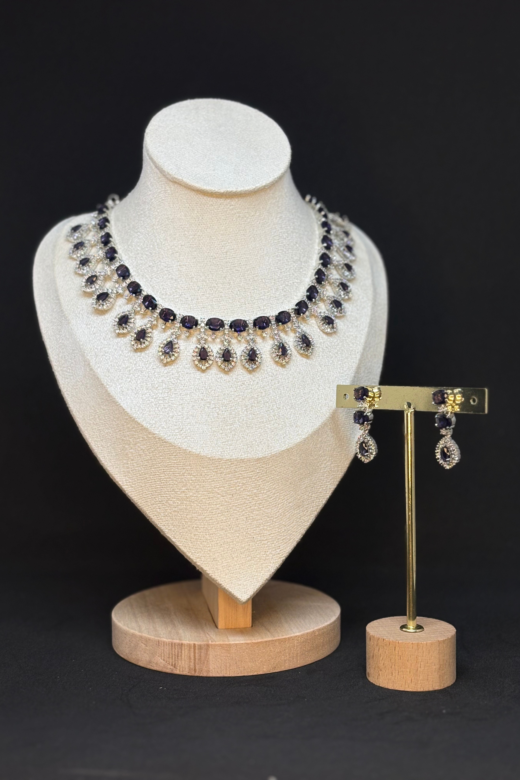 VELORA PURPLE DROP AD NECKLAC ESET