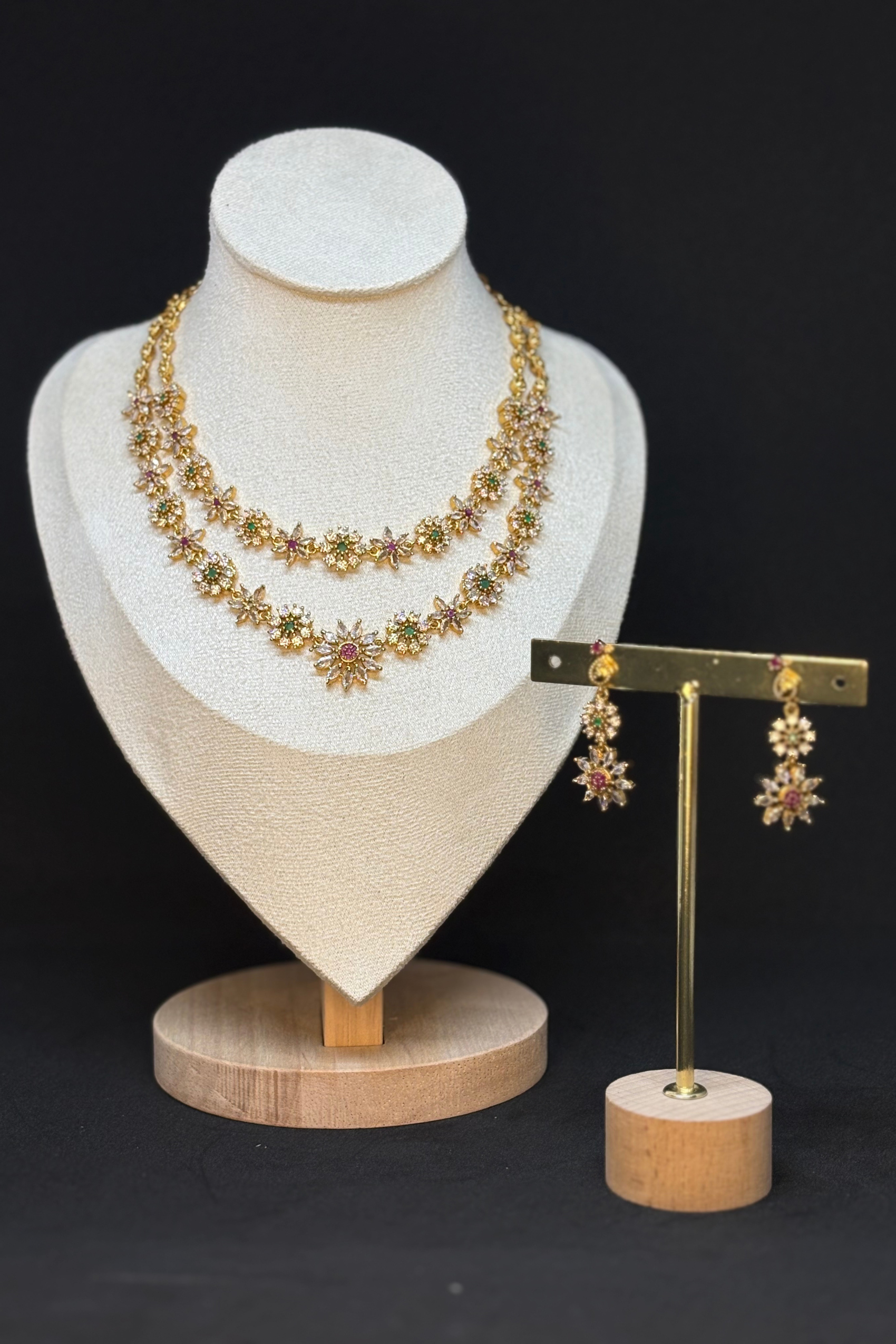 FLORAL WATERFALL NECKLACE SET