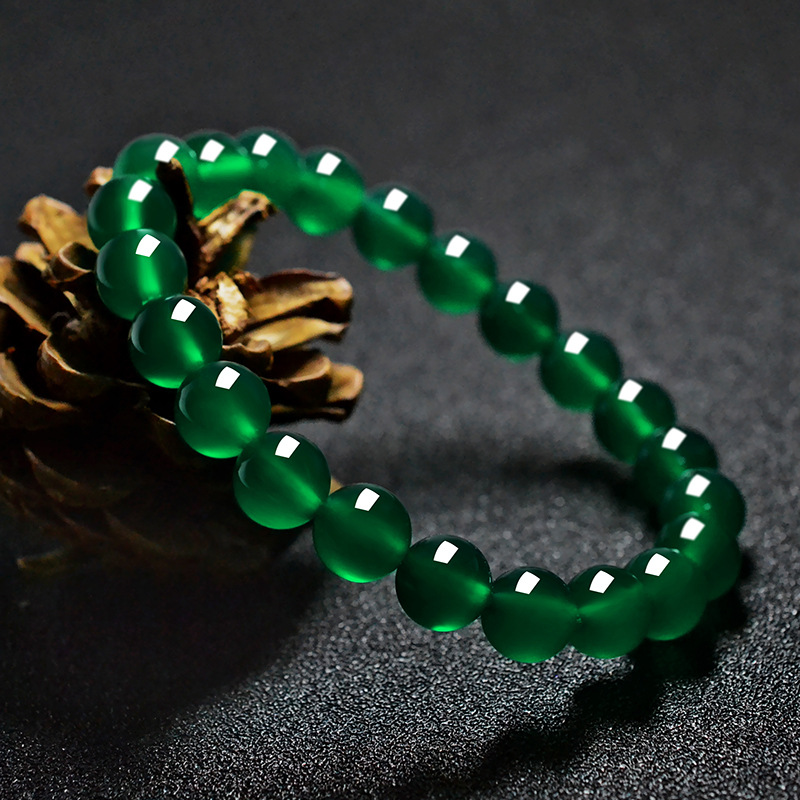 Green Agate Bracelet - Natural Healing Crystal for Balance, Strength & Spiritual Energy（Comes with an appraisal certificate）