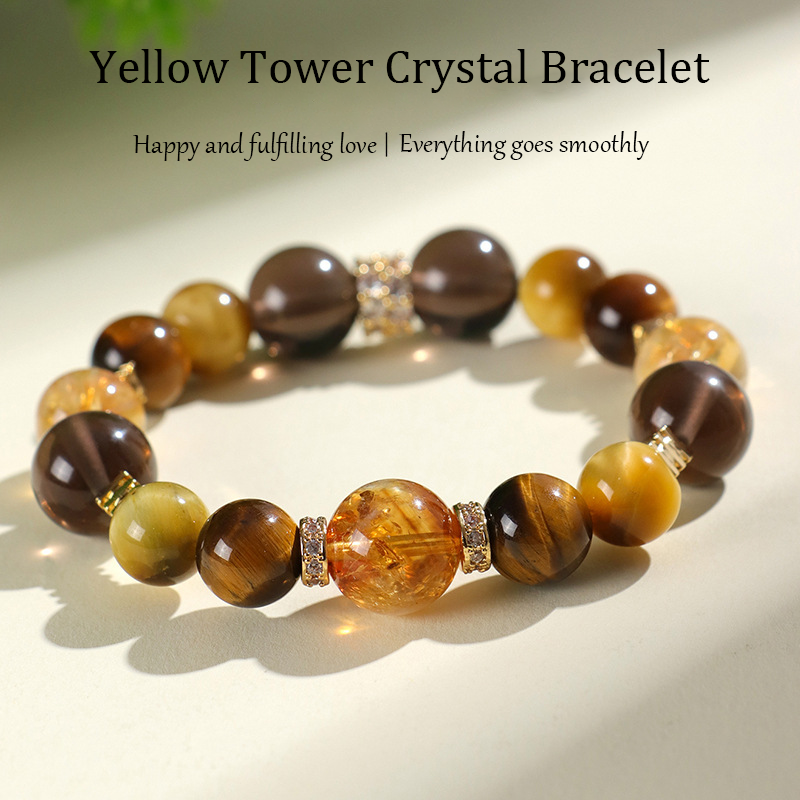 Golden Tiger Eye Bracelet - Attract Wealth, Courage & Protection with Obsidian & Hematite