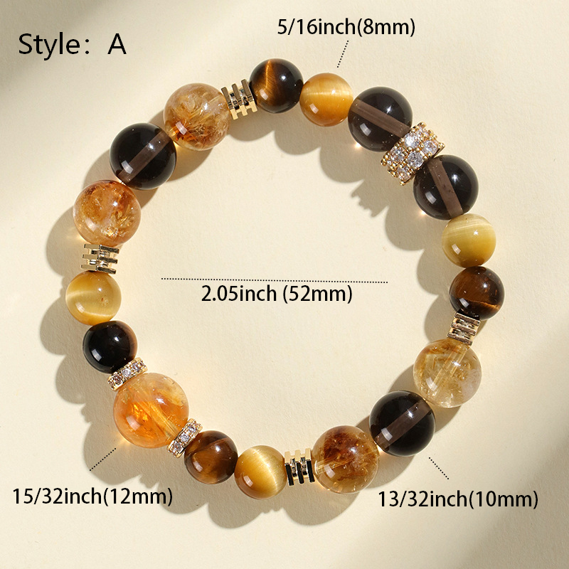 Golden Tiger Eye Bracelet - Attract Wealth, Courage & Protection with Obsidian & Hematite