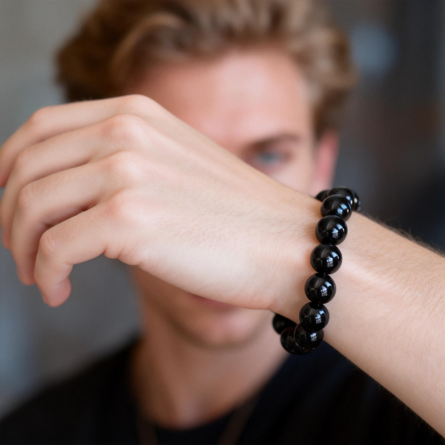 7.83Hz Schumann Black Obsidian Bracelet | Daoist Thunder Rite Blessed，Transmute Negative Energy into Protective Force Field （Comes with an appraisal certificate）