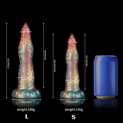 虹色光沢の異形ディルド、触手風趣をお楽しみ