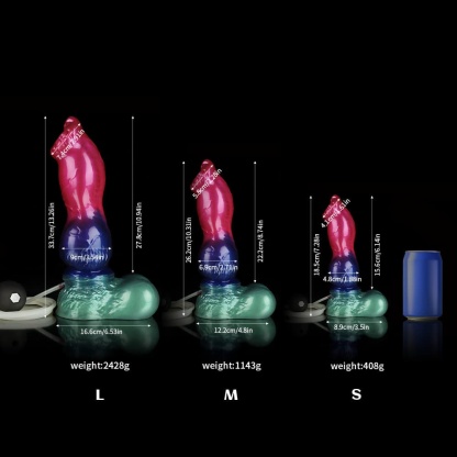 幻想的な色合いの「砲犬」射精ディルド 