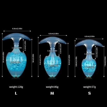 もやし型クリスタルアナルプラグ 9色、3サイズ