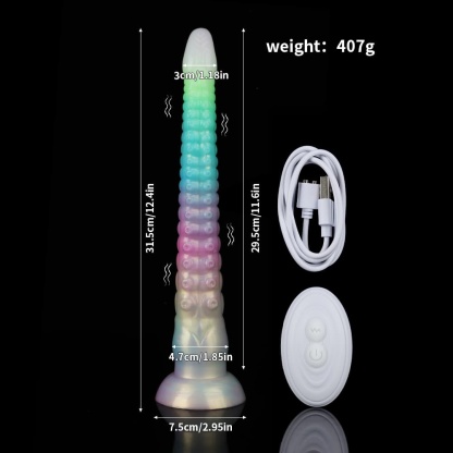 夜光カラフルグラデ、蛸（章鱼）触手風夜光電動ディルド