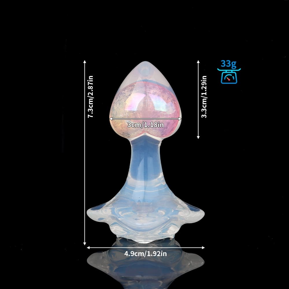 パステルカラーの桃ハート風水晶アナルプラグ、4 種付属品で多様な快楽体験をお届け