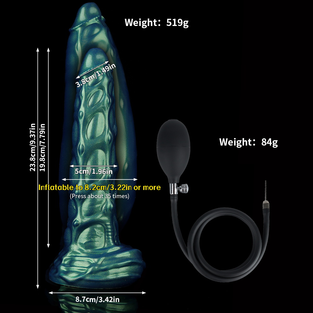 緑の鎧の空気入りディルド