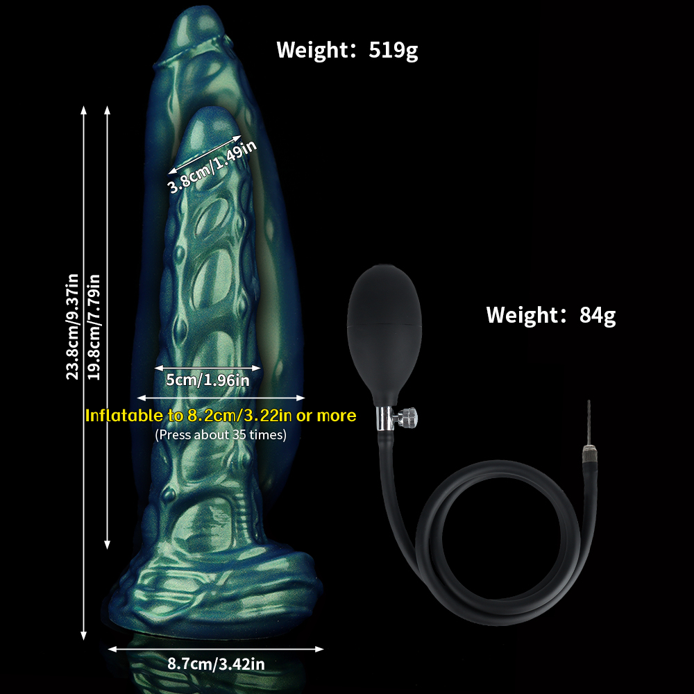 緑の鎧の空気入りディルド