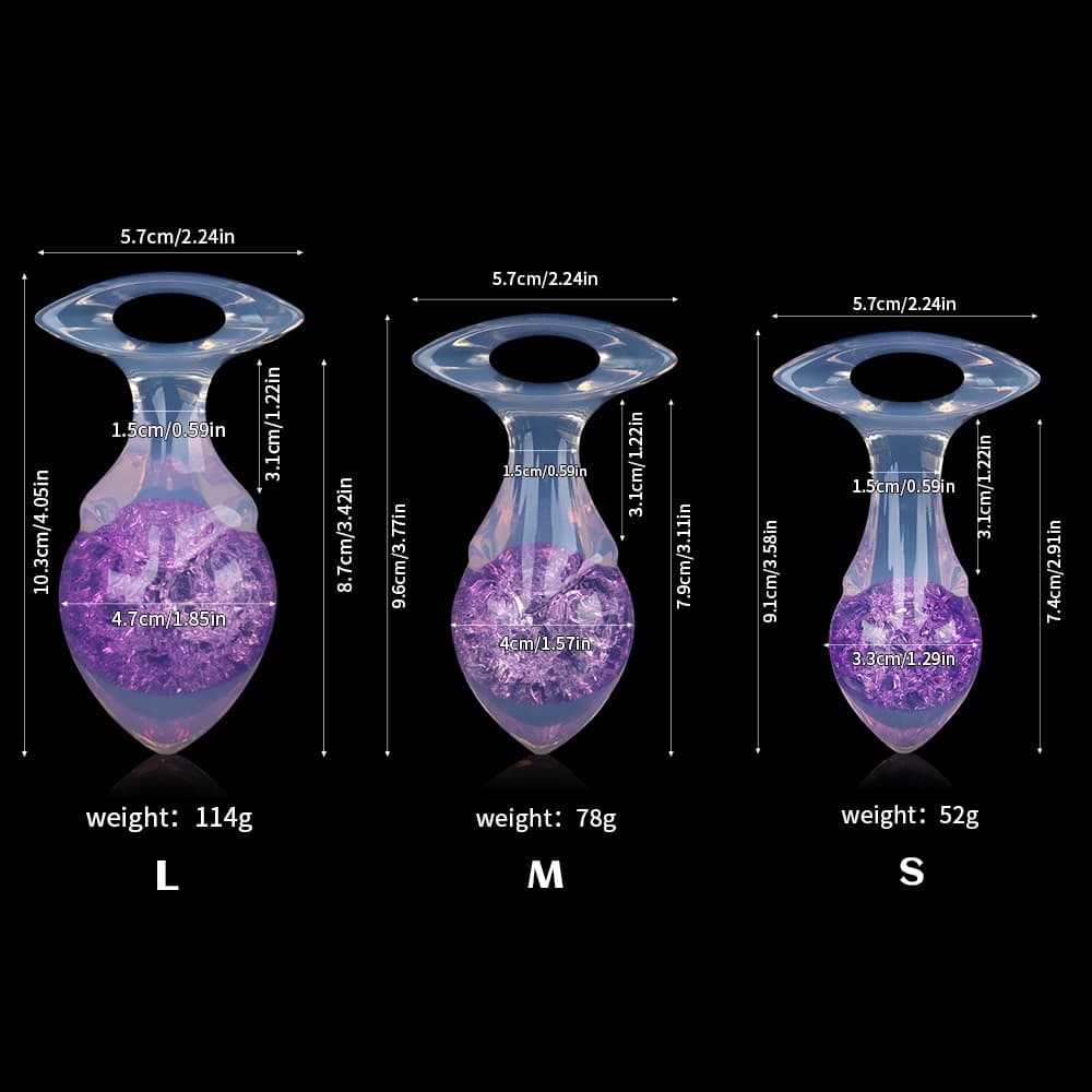 矢印型クリスタルアナルプラグ 9色、3サイズ