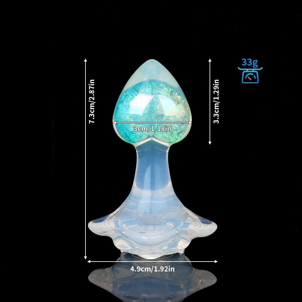 パステルカラーの桃ハート風水晶アナルプラグ、4 種付属品で多様な快楽体験をお届け