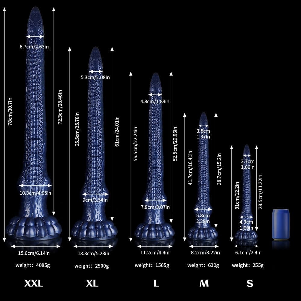 ブルー系ウナギデザインのディルド