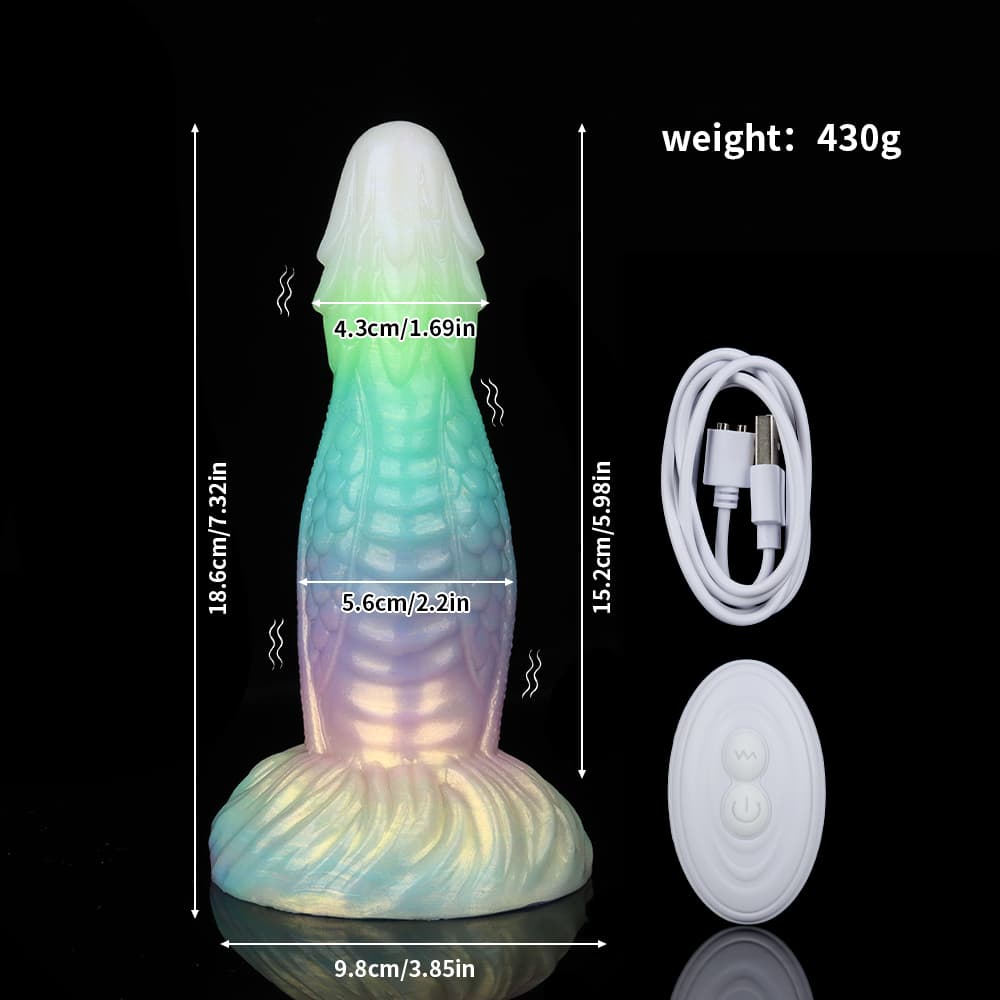 幻の色彩の夜光グラデーション、麒麟風夜光電動振動ディルド