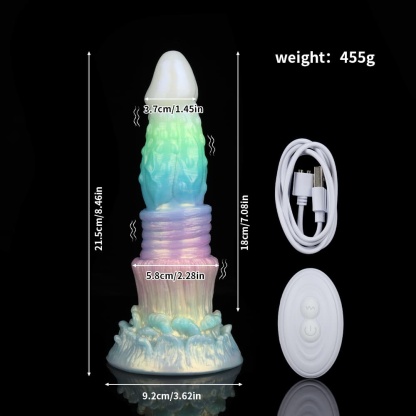 幻の光るカラー、釘造形夜光電動振動ディルド