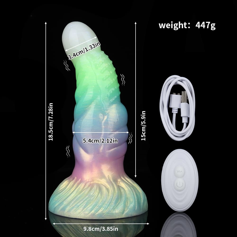 光り輝く多彩な夜光を備えた鎏金錘デザインの電動振動ディルド