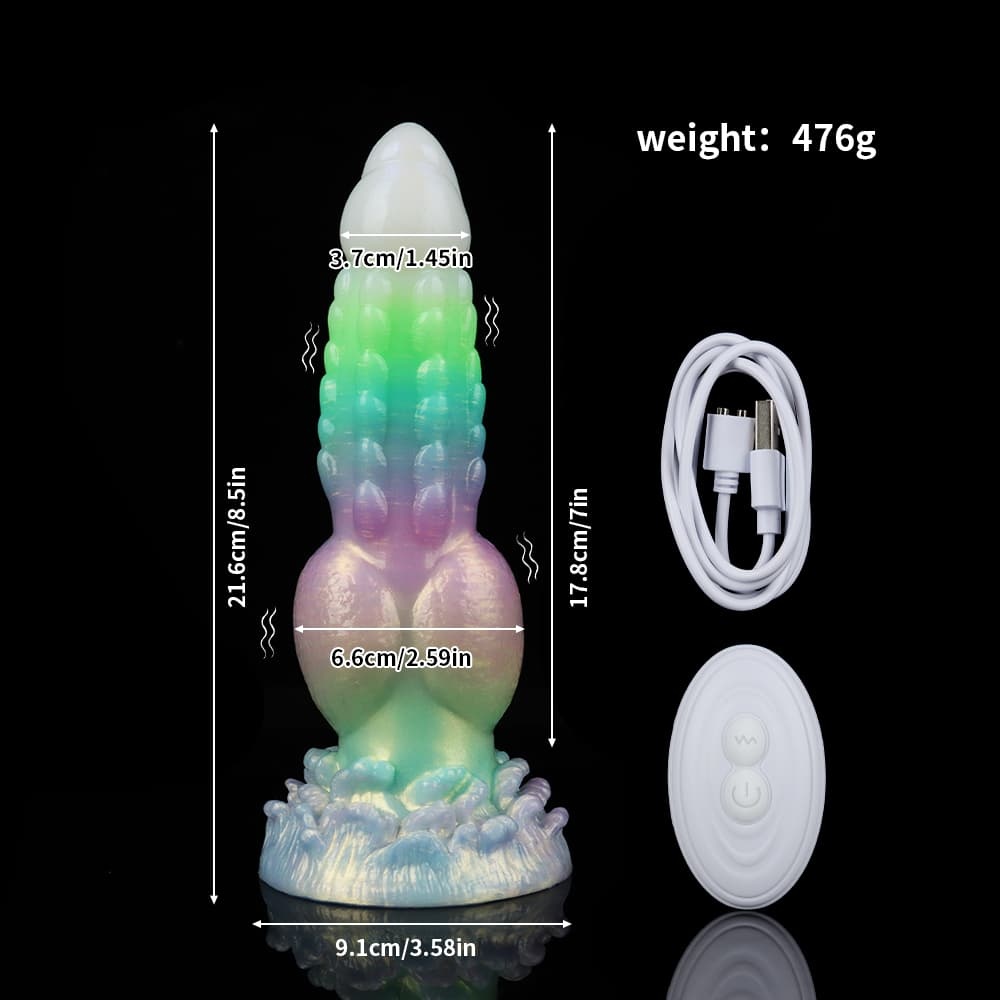 夜光カラフルグラデ、野狗（やけいぬ）風夜光電動振動ディルド