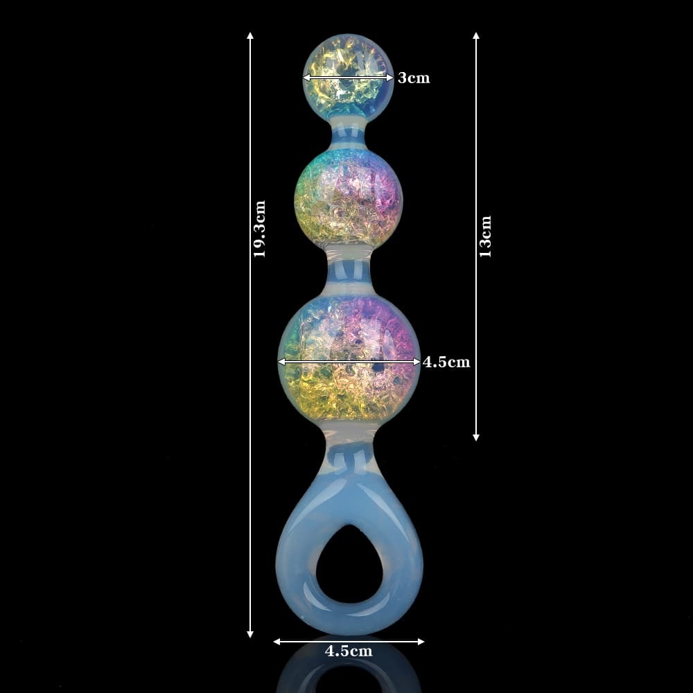 カラー3ボールクリスタルアナルプラグ