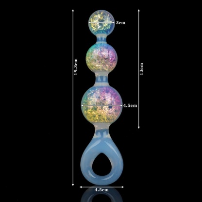 カラー3ボールクリスタルアナルプラグ