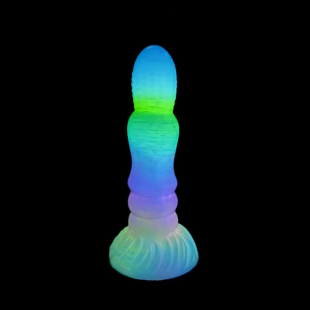 カラフルな夜光グラデーションを備えた金剛鈴風夜光電動振動ディルド