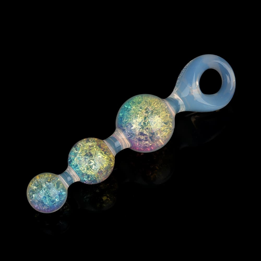 カラー3ボールクリスタルアナルプラグ