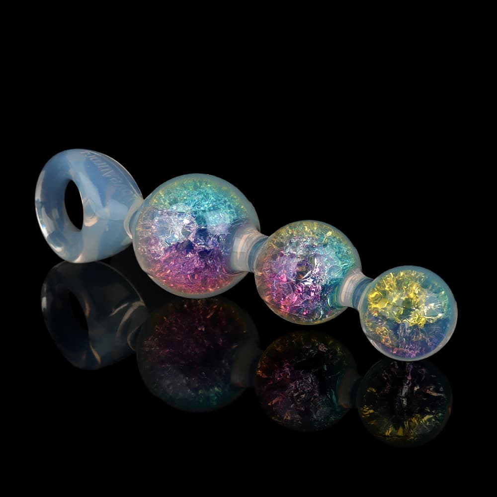 カラー3ボールクリスタルアナルプラグ