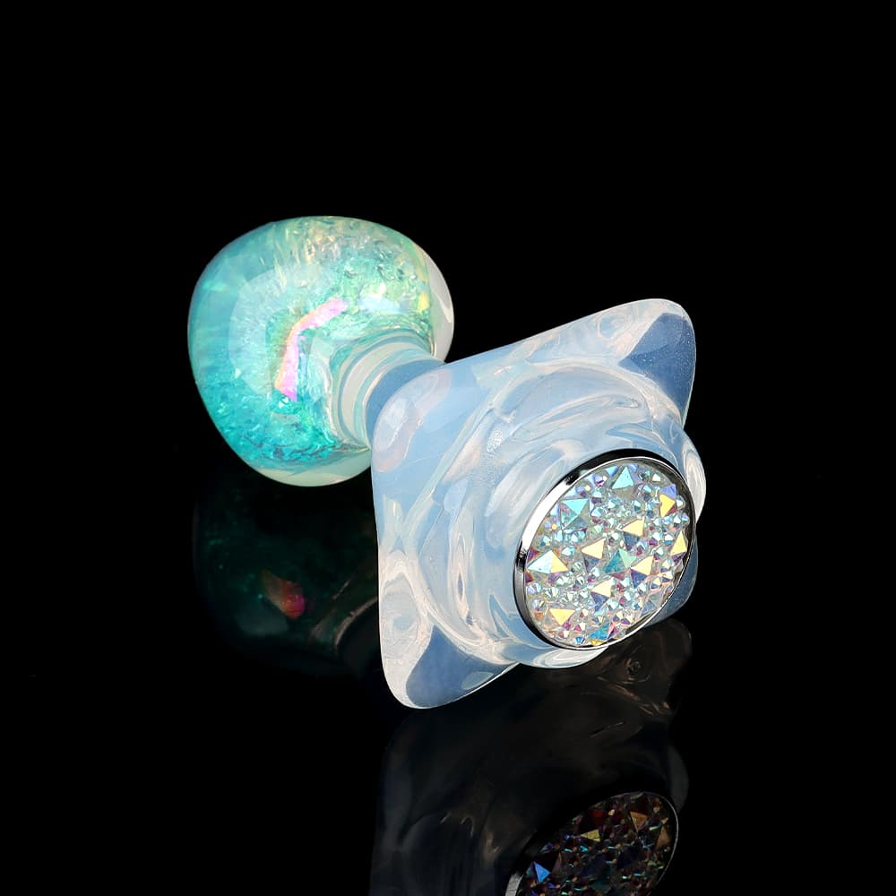 パステルカラーの桃ハート風水晶アナルプラグ、4 種付属品で多様な快楽体験をお届け