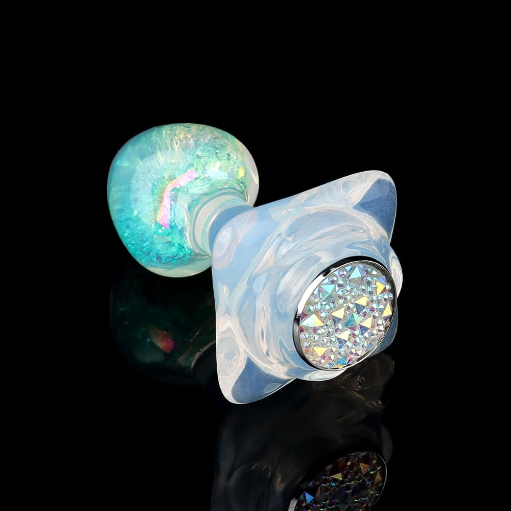 パステルカラーの桃ハート風水晶アナルプラグ、4 種付属品で多様な快楽体験をお届け