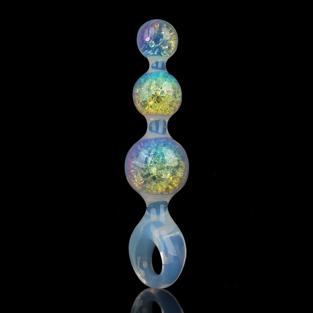 カラー3ボールクリスタルアナルプラグ