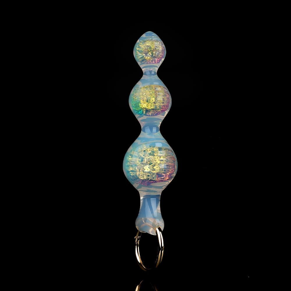 多色クリスタル、波紋をイメージした肛門プラグ