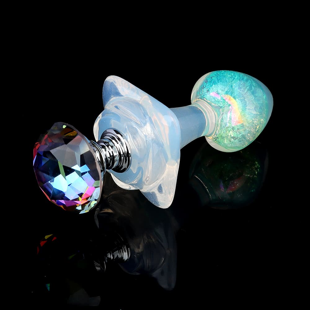 パステルカラーの桃ハート風水晶アナルプラグ、4 種付属品で多様な快楽体験をお届け