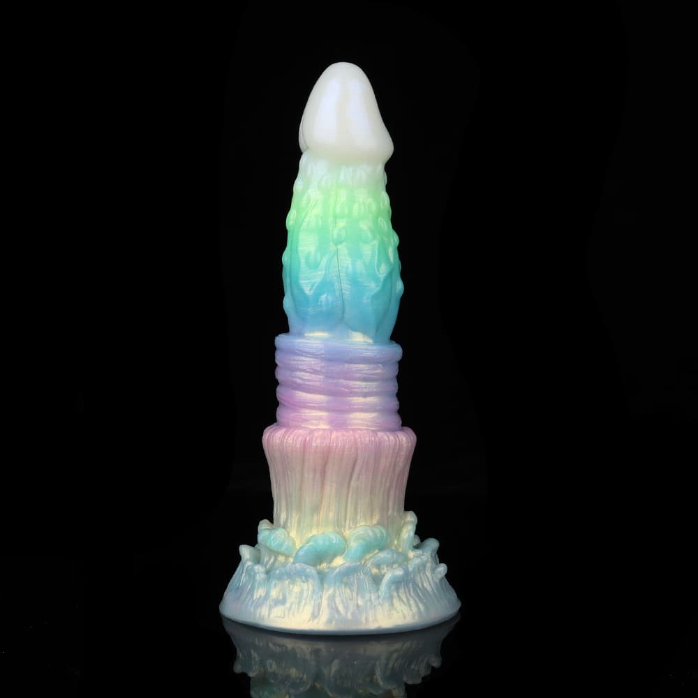 幻の光るカラー、釘造形夜光電動振動ディルド