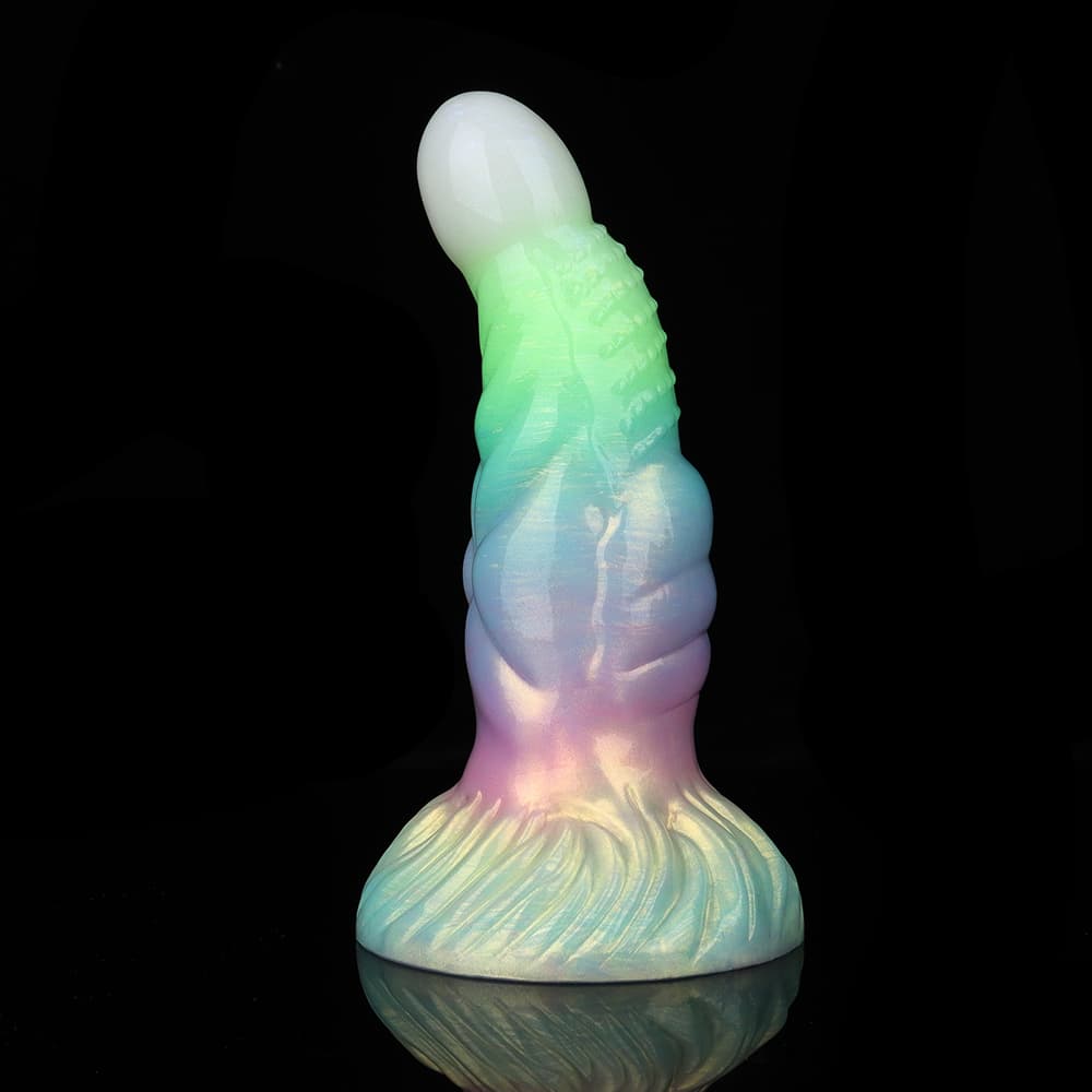 光り輝く多彩な夜光を備えた鎏金錘デザインの電動振動ディルド