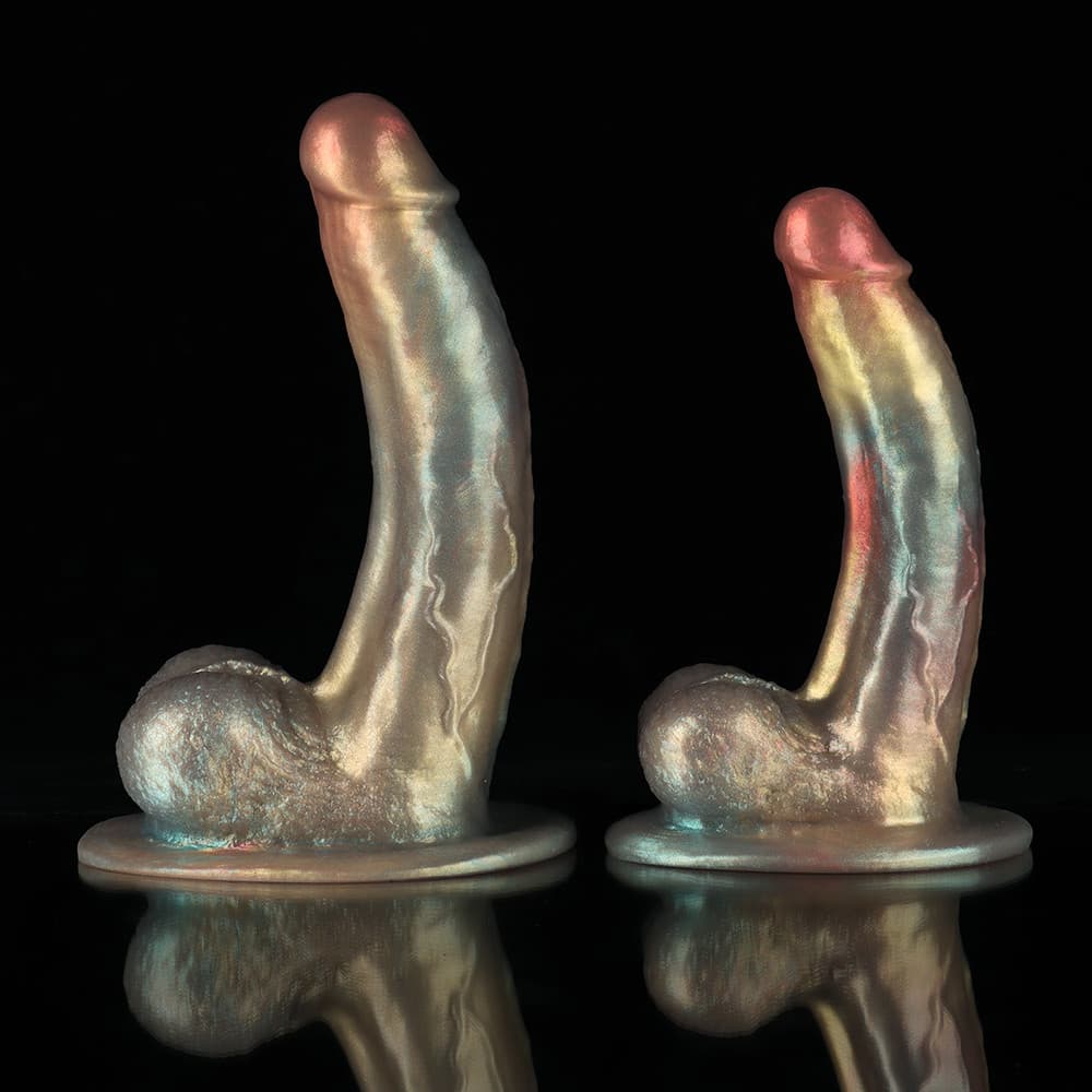 レインボーカラーの肘付き紳士用ディルド