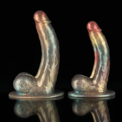 レインボーカラーの肘付き紳士用ディルド