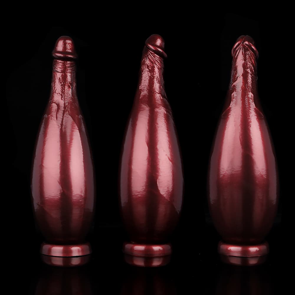 ワインレッドの杖型空気注入式ディルド