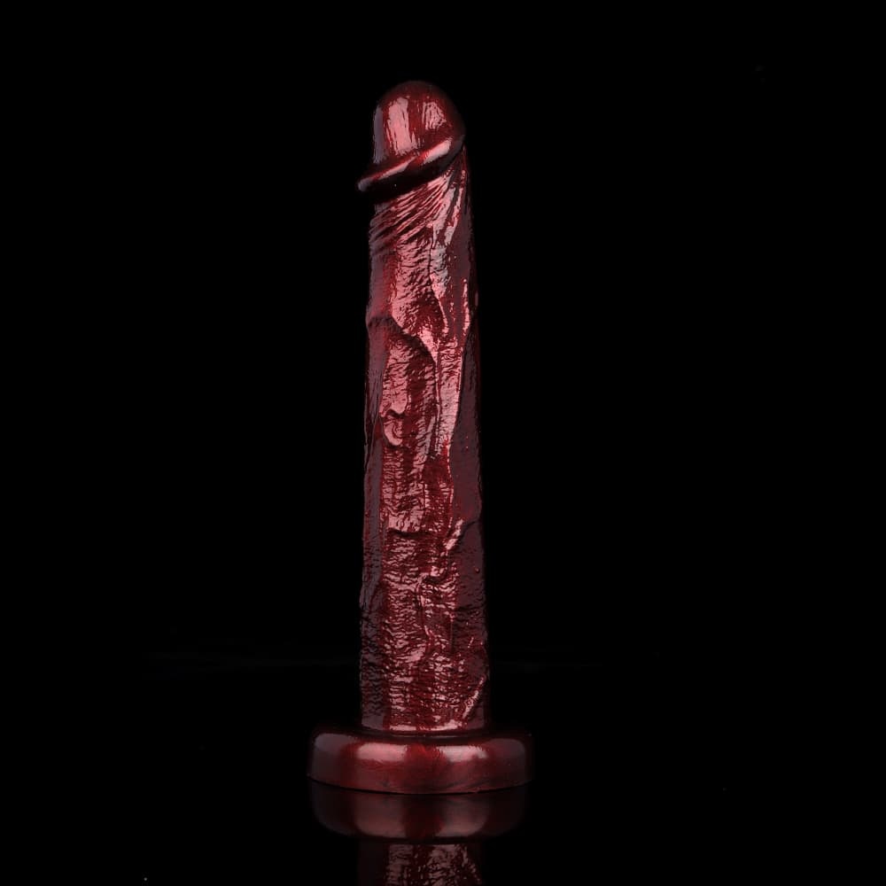 ワインレッドの杖型空気注入式ディルド