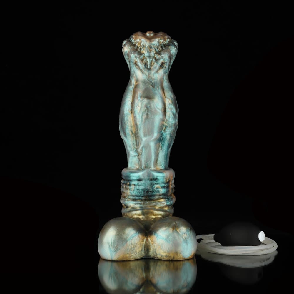 青と金のグラデ「青鸾」風射精ディルド