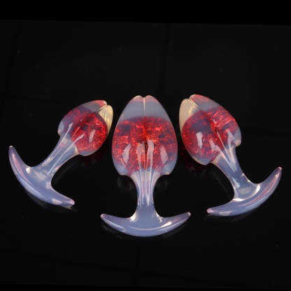 もやし型クリスタルアナルプラグ 9色、3サイズ