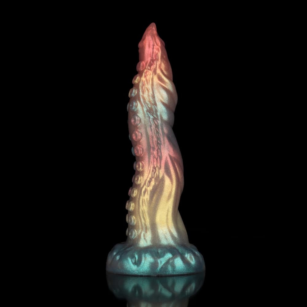 虹色光沢の異形ディルド、触手風趣をお楽しみ