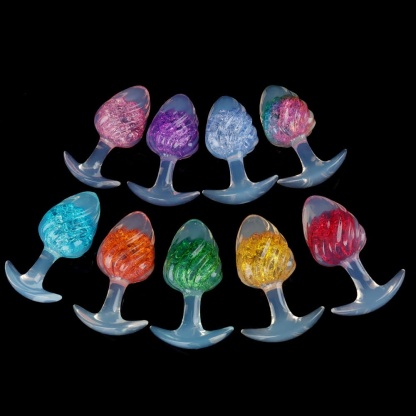 アイスクリーム形状のクリスタル製アナルプラグ9色展開、3サイズ展開