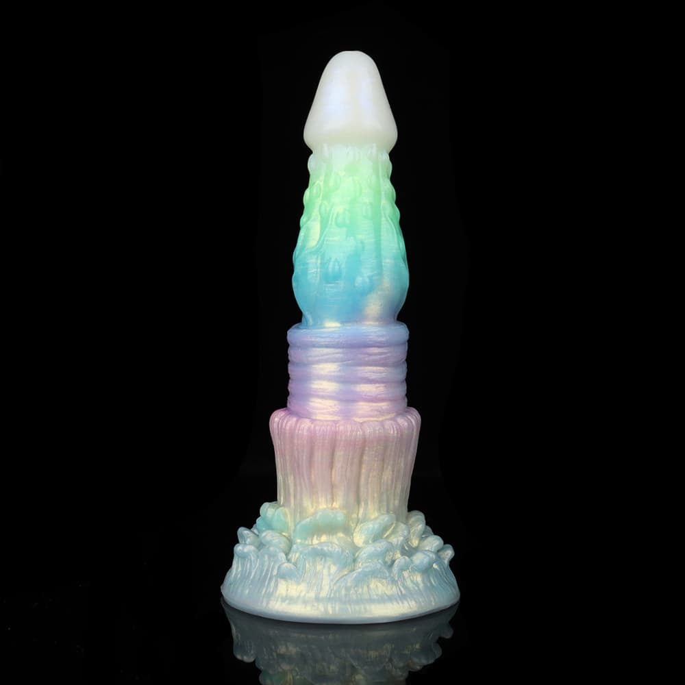 幻の光るカラー、釘造形夜光電動振動ディルド