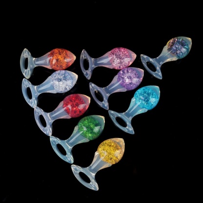 矢印型クリスタルアナルプラグ 9色、3サイズ