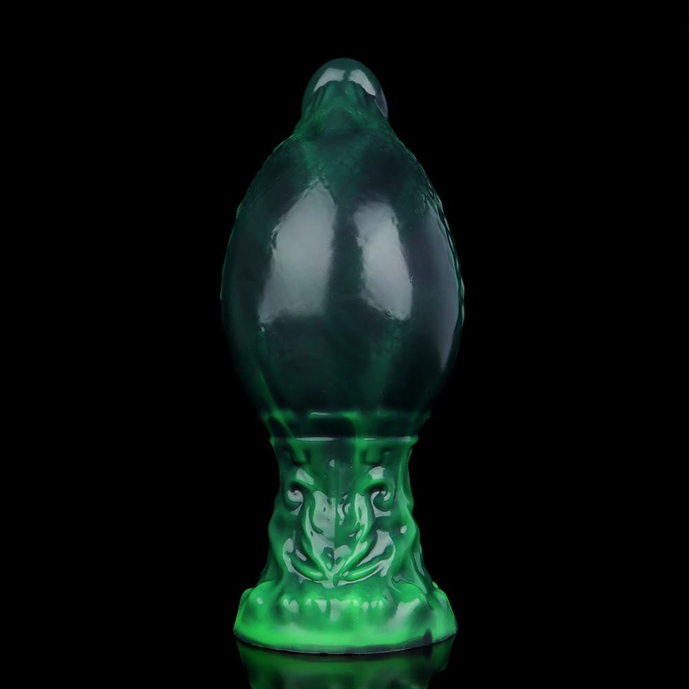 神秘的な濃いグリーンで彩られた山羊座型充気式アナルプラグ