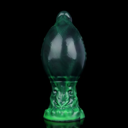 神秘的な濃いグリーンで彩られた山羊座型充気式アナルプラグ
