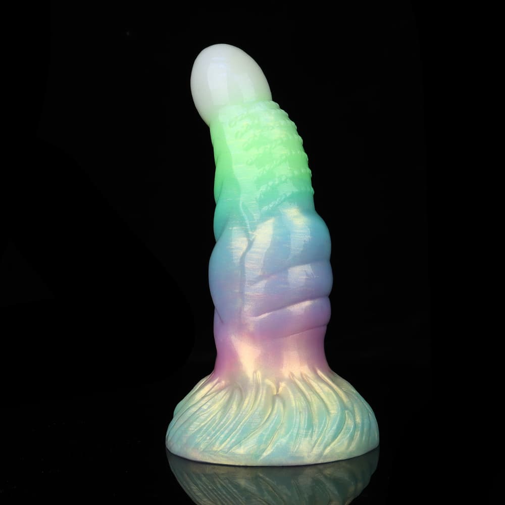 光り輝く多彩な夜光を備えた鎏金錘デザインの電動振動ディルド