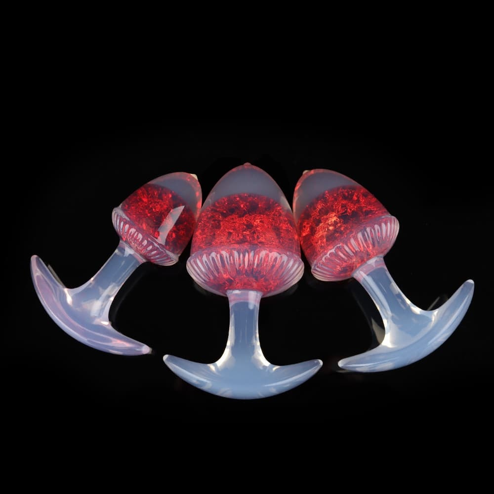 栗の形をしたクリスタルアナルプラグ 9色、3サイズ